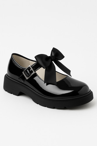 Girls black patent mary - patent,