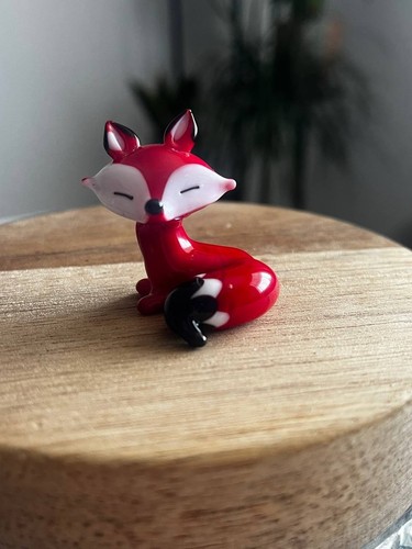 Cute red fox miniature - red,