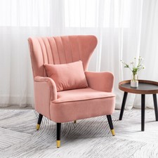 PInk Velvet Accent Armchair