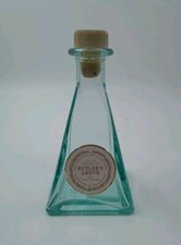 Aqua Glass Pyramid Shaped Bottle With Cork Stopper, Vetreria Etrusca, 100ml