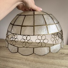 Vintage BHS Capiz Shell Light Shade Lampshade Pendant Daisy Flower