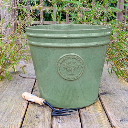 Plant pot ceramic - pot, green