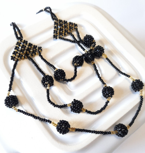 Vintage black seed - vintage, bead