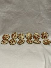 Vintage Rare Matching Set Of 12 Satsuma Buttons Leaves In Branches Japan Momiji 