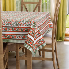 Indian Hand Block Printed Table cloth Cotton Cover Set 60x90