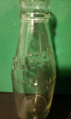 Vintage glass milk bottle - milk,