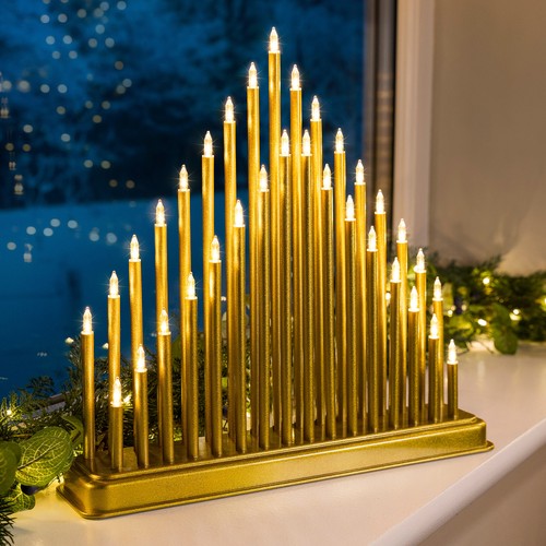 Gold christmas candle - christmas, bridge