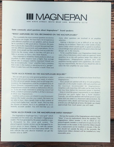 Magnepan magneplanar speakers - magnepan,