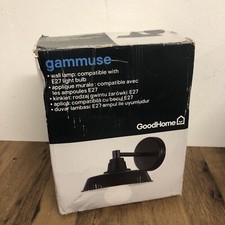 B&Q GoodHome Gammuse Matt Black Indoor Wall Light Fitting Downlight for E27 Bulb