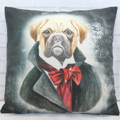 Bulldog steampunk cushion - steampunk,