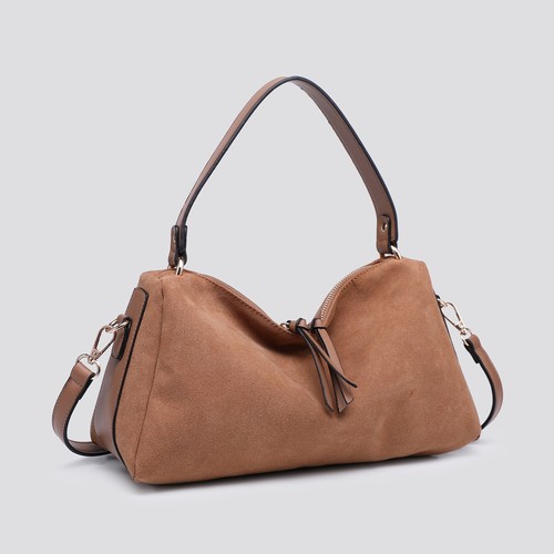 Womens faux suede hobo bag - faux,