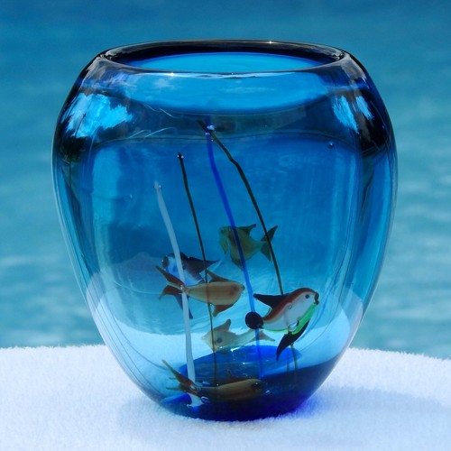 Vintage murano style blue - vintage,