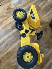 Kids Pedal Ride On Excavator Childrens Tractor Front Loader Digger Yellow