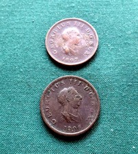 Two GEORGE 111 " Cartwheel" half pennies 1806  &  1807
