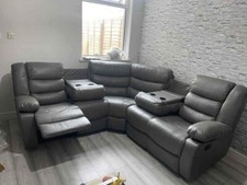 Roma grey leather recliner - roma,