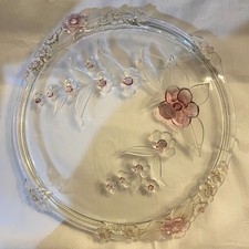 vintage Mikasa "Blossom Time" torte plate/cake tray with a pink floral design