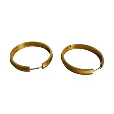 Fossil Earrings Gold Steel Hoops Great Condition 