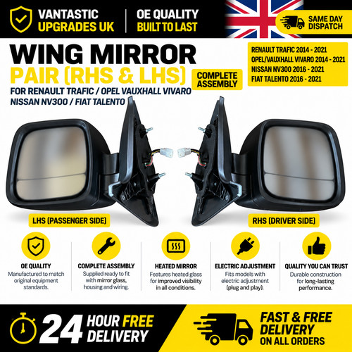 Pair electric door wing mirror - door,