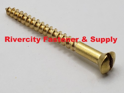 6x1 brass slotted oval - #6x1-1/2,