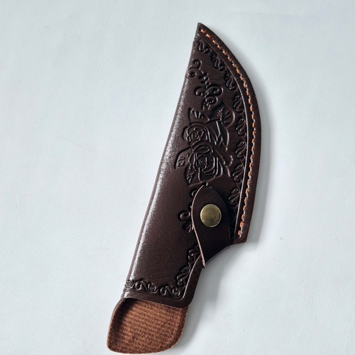 Brown embossed leather knife - brown,
