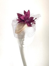 Plum mauve purple cocktail hat