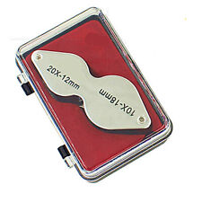 10x 20x JEWELLERS DUAL LOUPE EYE MAGNIFYING GLASS Watch Ring Optical Glass Lens