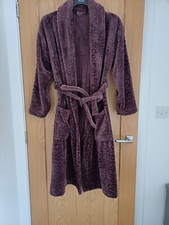 VGC PRELOVED ’M & S’ LADIES ‘CHOCOLATE' TEXTURED FLUFFY DRESSING GOWN SIZE 8/10