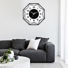 Metal Large Wall Clocks Decor Modern Silent Big Wall Clock Non Ticking Battery
