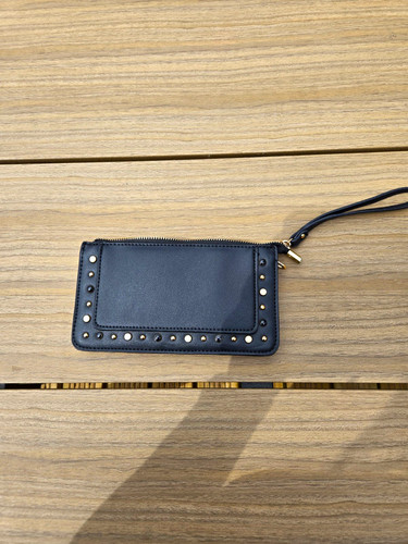 Black faux leather studded - black,