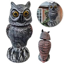 Realistic Owl Decoy With Bird