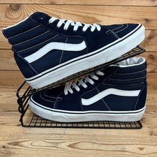 Vans Trainers Womens Size UK 7.5 Old Skool Mid Navy White Skater Shoes OTW