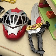 Power Rangers Dino Fury Red Ranger Gear Up Pack Mask 9”& Sabre Dagger Sword 14”