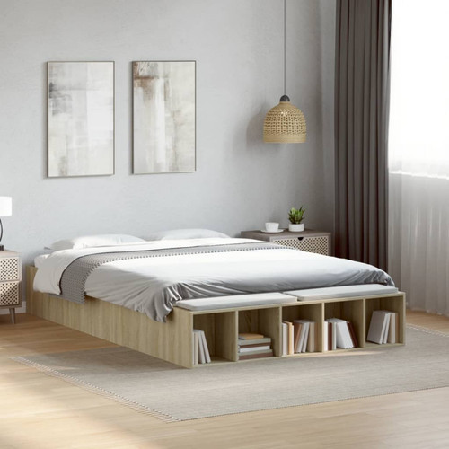 Bed frame sonoma oak 120x200cm - bed,