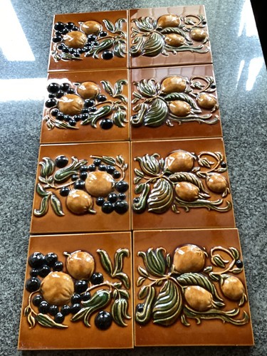 Vintage ceramic tile - ceramic, floral