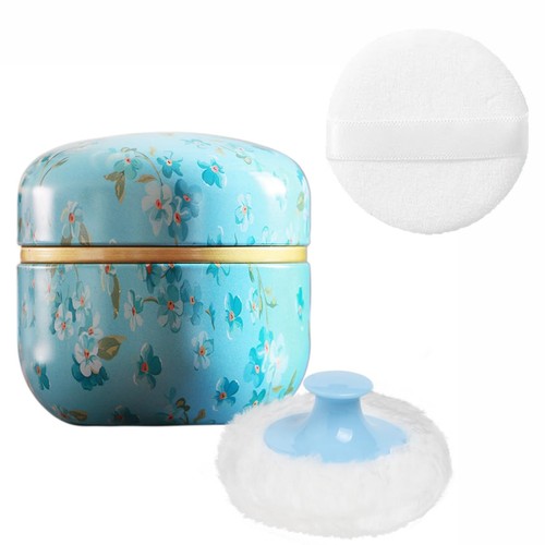 Powder puff and container - powder, for