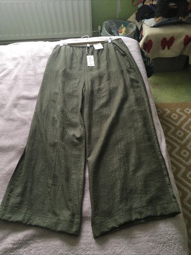 Ladies khaki wide leg - khaki,