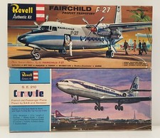 AVIATION : FAIRCHILD F-27 PROPJET TRANSPORT & S.E 210 CARAVELLE REVELL KITS