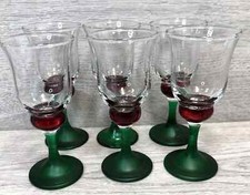 Dema International Baroque sherry liqueur shot glasses x6 ball stem BOXED unused