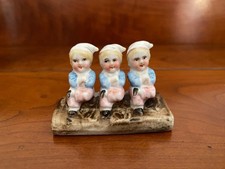 Novelty Antique Porcelain Fairing of Three Little Pixies