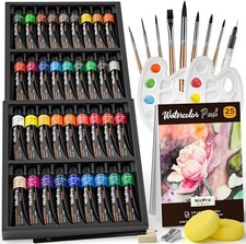 Nicpro Watercolour Paint Kit, Professional Painting Supplies Set 36 Tube Water 