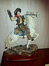 Cowboy On Horseback. Sculpture. Mounted. Vintage.