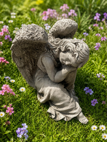 Stone angle garden sculpture - angle,