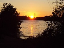 Photo A3 Sunset over water at Sale Water Park  c2010