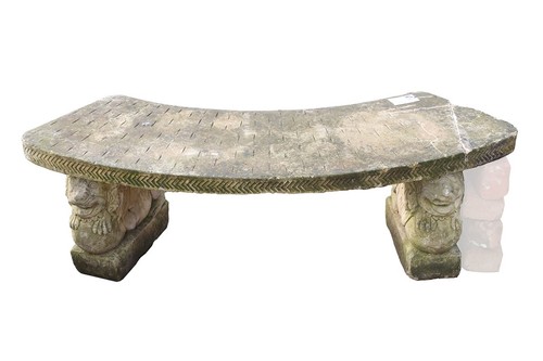 Stone curved bench - curved,