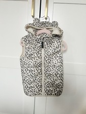 Leopard Print Gilet Jacket Girls Animal Cute Cream 1.5-2 Years 18-24 Months