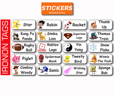 Custom Name IRON ON Labels 25pcs Stickers  Clothing School Tags Kids Uniform D04