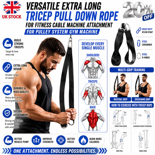 Extra long tricep rope cable - tricep,