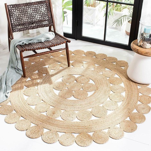Round jute rug - ,