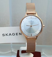 NEW SKAGEN Ladies Watch SLIM Mesh Milanese strap Rose Gold RRP £189 Box (SK7