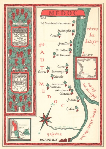 Médoc wine map carte - wine, map.